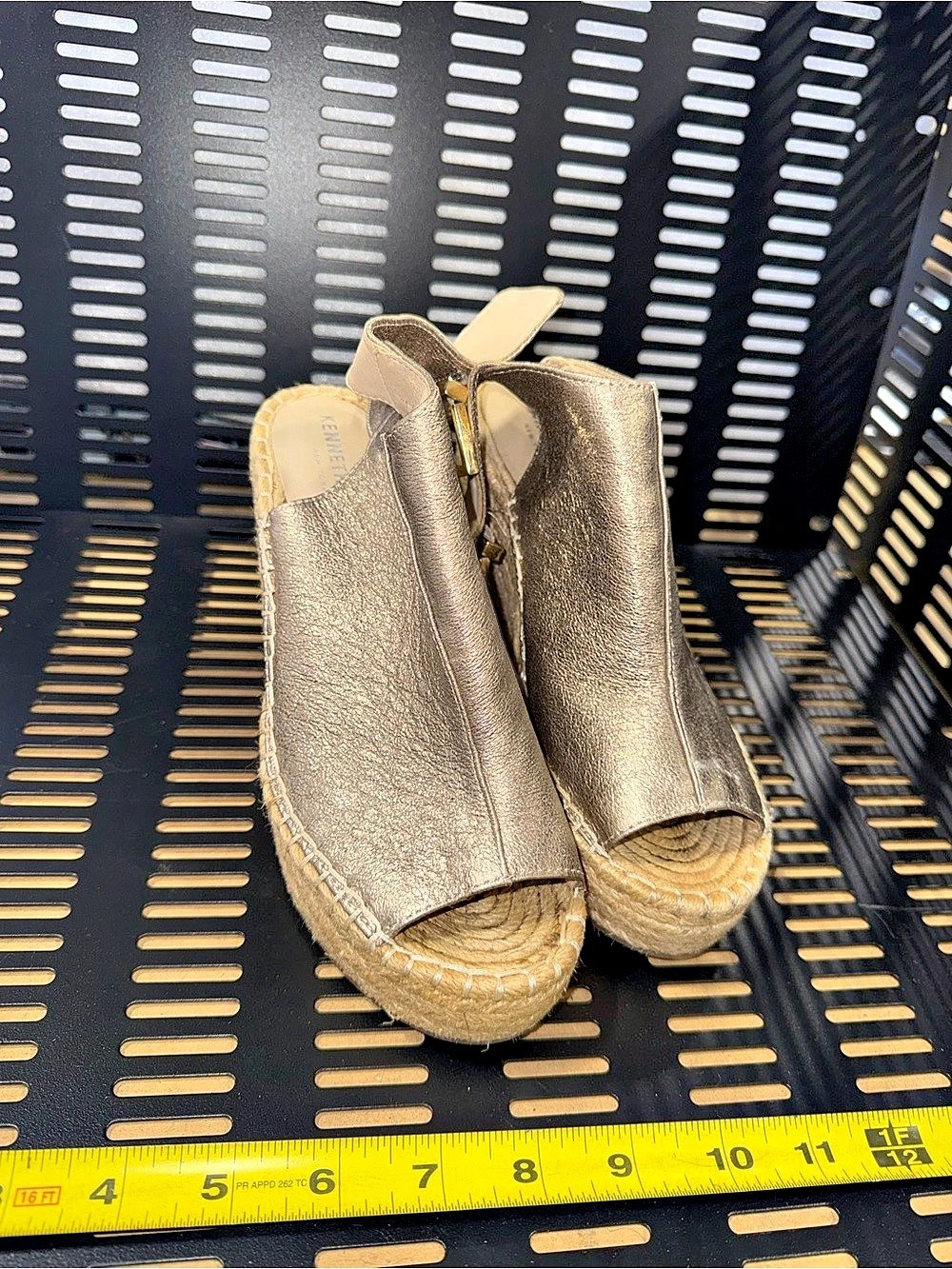 Kenneth Cole Metallic Espadrille Wedges in Gold